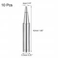 Uxcell Soldering Iron Tips 4mm X 6 5mm Flat Edge Replacement For Solder Station Tip 900m-t-1 2d Silver 10pcs
