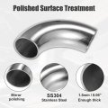 X Autohaux 2 Pcs Od 1 Inch 90 Degree Mandrel Bend Elbow Ss304 Stainless Steel Tube Exhaust Pipe For Car Modified System Piping