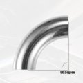 2 Pcs Od 1 Inch 90 Degree Mandrel Bend Elbow Ss304 Stainless Steel Tube Exhaust Pipe For Car Modified System Piping Silver Tone