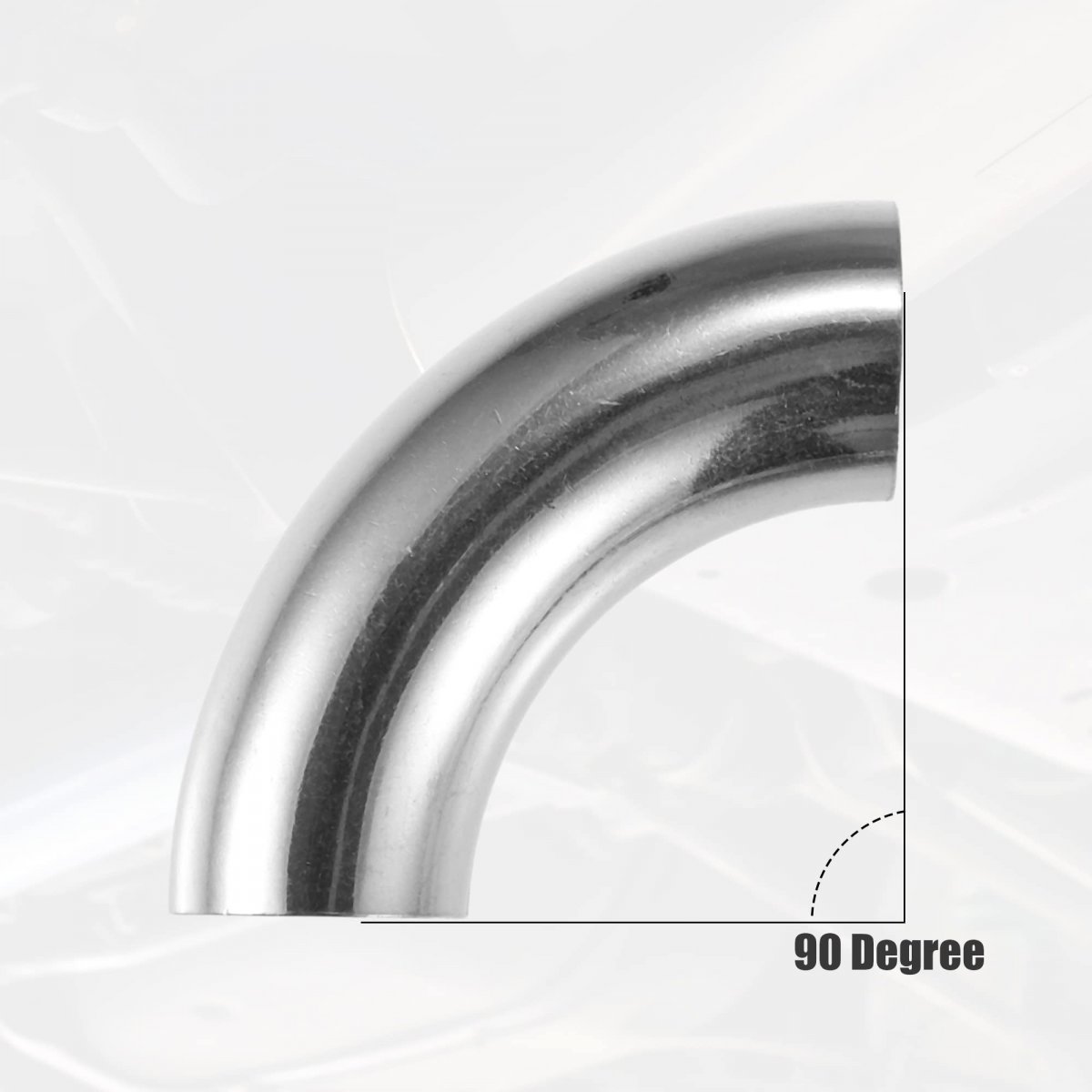 2 Pcs Od 1 Inch 90 Degree Mandrel Bend Elbow Ss304 Stainless Steel Tube Exhaust Pipe For Car Modified System Piping Silver Tone