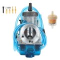 Pwk Carburetor 35mm Racing Carb For Dirt Bike Motocross Motorcycle Atv Quad Universal 2t 4t Engine Blue Aluminum Finish With 