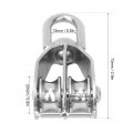 Walfront 2pcs 304 Stainless Steel M20 Fixed Pulley Double Wheel Lifting Rope Block Sheave