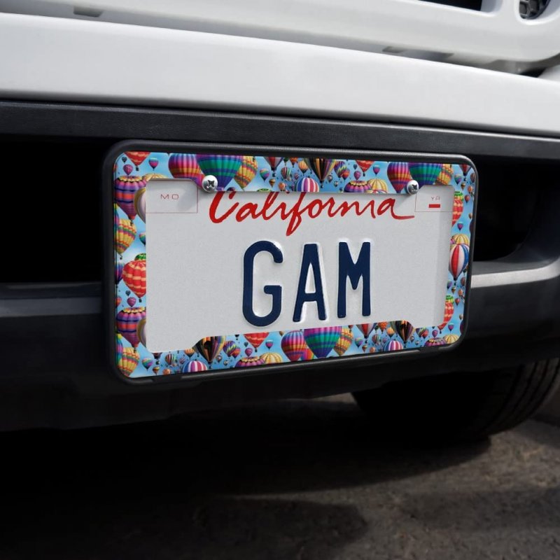 Hot Air Balloons Pattern License Plate Tag Frame