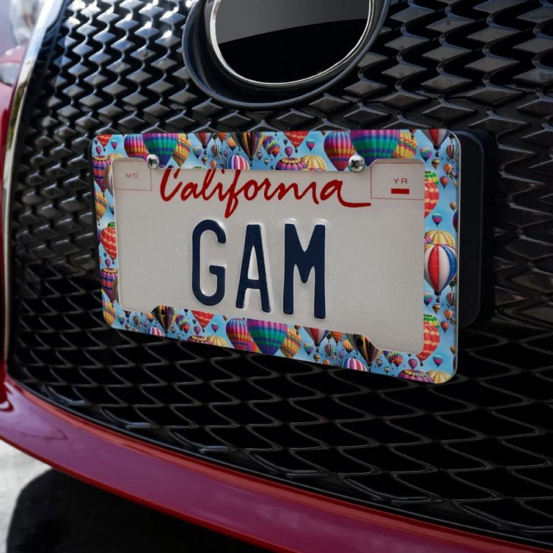 Hot Air Balloons Pattern License Plate Tag Frame