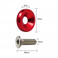 20pcs Fender Bumper Engine Bay Washers In Powder-coated Anodized Finish Bolt Dress Up Kit With Nuts For Jdm Red