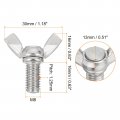 Uxcell 10pcs M8-1 25x16mm Wing Butterfly Screws Bolts 304 Stainless Steel Bolt Thumb Hand