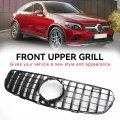 Topteng Front Bumper Grille With Emblem Fit For Benz Glc Class W253 X253 Glc300 Glc350 2015-2019 Camera Hole