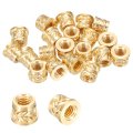20 Pcs Threaded Inserts M4 X 5 6mm H 6 3mm Od Brass Metric Knurled Flange T-nuts Female Heat Set Embedment Nut For Plastic And 
