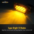 Partsam 2pcs 6 Amber 13 Led Reflective Rectangle Side Marker Clearance Light 6x2 Turn Siganals Lights For Trailer Truck Rv