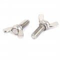Uxcell M8 X 20mm Thread 304 Stainless Steel Wing Bolt Butterfly Screw Fastener 5pcs