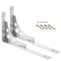 Uxcell Shelf Brackets 2pcs 12 Stainless Steel Triangle Side Supporter With Screws Wall Mounted L For Diy Floating Table Storage