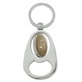 Graphics More Bryant University Bulldogs Logo Keychain Chrome Metal Spinning Oval Bottle Opener