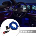 4 Meter 13ft Neon El Wire String Strip Blue Cold Light Glow With Cigarette Lighter For Car Interior Decoration