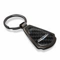 Ipick Image Compatible With Chrysler Logo Real Black Carbon Fiber Gunmetal Metal Teardrop Key Chain