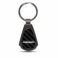 Ipick Image Compatible With Chrysler Logo Real Black Carbon Fiber Gunmetal Metal Teardrop Key Chain