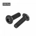 Uxcell M3x10mm Hex Socket Button Head Cap Bolts Screws Alloy Steel 100pcs