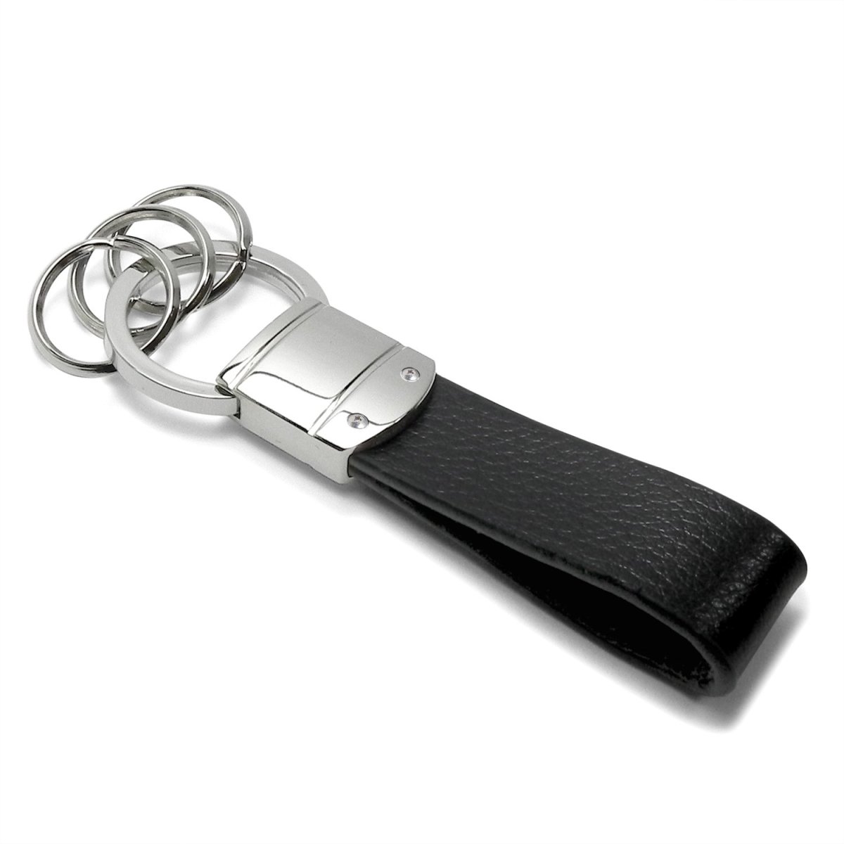 Chevrolet Golden Logo Genuine Leather Strap Keychain Black With Chrome Round Hook Official Licensed Accessory 3 63 In X 1 Ls842