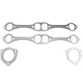 Aluminum Exhaust Manifold Header Gasket Set Compatible With Chevy Sbc Small Block V8 Engine 283 305 327 350 400