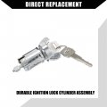 Hihaha Front Car Ignition Switch Cylinder Lock Steering With 2 Keys Ford E150 Econoline 1985-1991 For F150 Durable Metal 1 Set