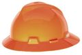 Msa 10021292 V-gard Full-brim Hard Hat With Fas-trac Iii Ratchet Suspension Polyethylene Shell Superior Impact Protection Self 