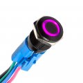 Esupport 22mm 12v 5a Car Purple Led Light Angel Eye Metal Push Button Switch On Off Socket Plug Latching Black Shell 