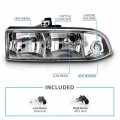 Amerilite Crystal Headlights Chrome For Chevy S10 Blazer- Passenger And Driver Side