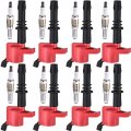 Ena 8 Red Ignition Coil Pack And Platinum Spark Plug Set Ford Expedition Explorer F150 F250 F350 F450 Super Duty Navigator 5 4l 