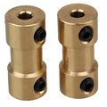 2pcs 3mm-3mm Golden Brass Shaft Coupling Coupler Motor Transmission Connector 