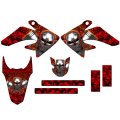 2011-2016 Crf 100 Flaming Gearhead Red Senge Graphics Base Kit For Honda 