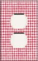 Single Duplex Outlet Plate Red Gingham 