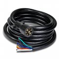 True Mods 12ft 7-pin Trailer Plug Cord Wire Cable 7-way Wiring Harness Brake Light Control 10-14awg 7 Prong Connector For Rv 