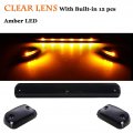 Npauto 3pcs Silverado Cab Lights Amber 12 Led Clear Lens Marker Roof Top Clearance Running Light Assembly Replacement For