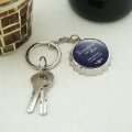 Personalized Custom 2 Line Remembered With Love Rose Memorial Keychain Chrome Plated Metal Pop Cap Bottle Opener