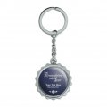 Personalized Custom 2 Line Remembered With Love Rose Memorial Keychain Chrome Plated Metal Pop Cap Bottle Opener