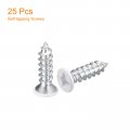 Uxcell St4x15mm White Screws Self Tapping 25pcs Flat Head Phillips Wood For Woodworking