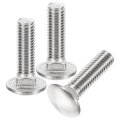 1 2-13x1-3 4 In Carriage Bolt 6pcs Round Head Square Neck Screws 304 Stainless Steel Fully Threaded Silver 