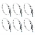 T-bolt Hose Clamps 6pcs Working Range 138-146mm 201 Stainless Steel Bolt Intake Intercooler Fo Clamp Tube 