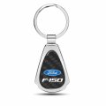 Ipick Image Compatible With Ford F-150 Real Black Carbon Fiber Chrome Metal Teardrop Key Chain