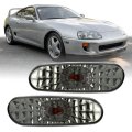 Front Bumper Side Marker Lights Set For 1993-1996 Toyota Supra Mk4 And 2000-2005 Celica Crystal Light Smoke Lens With Amber 