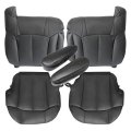 Driver Passenger Bottom Top Armrests Dark Gray Replacement Leather Seat Cover For Chevy Silverado 1500 2500 3500 Tahoe Sierra 