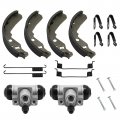 Front Rear Brake Wheel Cylinders Shoes 2 Set Fit For Kawasaki Mule 600 610 Sx Kaf400 2010-2018