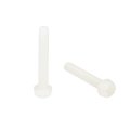 M3x20mm Threaded Nylon Phillips Cross Pan Head Machine Screws Bolts White 50pcs 