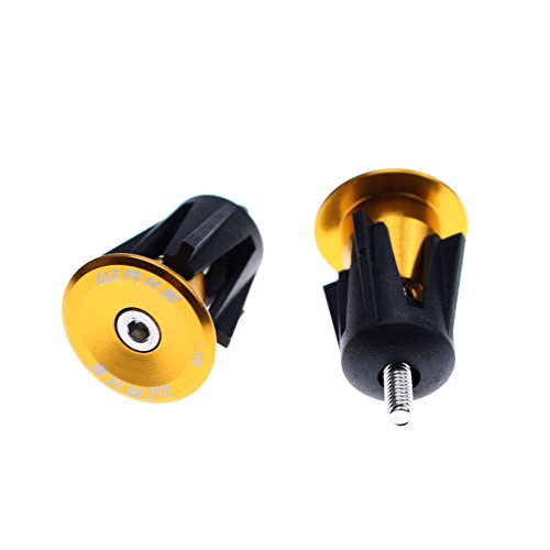 Bar End Plugs Wake Handlebar Caps Bike For Most Bicycle Mountain Road Mtb Bmx 2 Counts Rubber Sponge Aluminum Gold