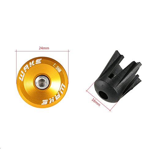 Bar End Plugs Wake Handlebar Caps Bike For Most Bicycle Mountain Road Mtb Bmx 2 Counts Rubber Sponge Aluminum Gold
