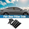 X Autohaux 6 Pcs Windshield B Pillar Trim Exterior Garnish Front Rear Left Right For Hyundai Elantra 2021-2023 Black