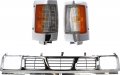Grille Assembly Kit For 1993 1994 Nissan D21 And 1995 1997 Pickup Silver Metal Bolt On Replacement Ni1200116 Ni2550107 