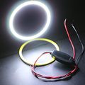 Grandviewtm White 2x 70mm 60smd Cob Led Angel Eyes Headlight Halo Ring Warning Lamp