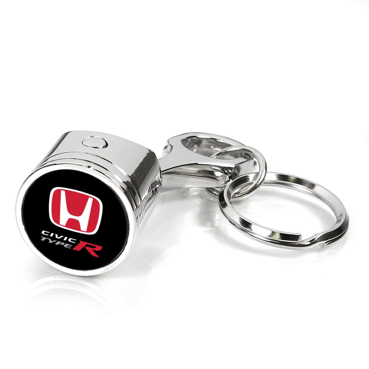 Honda Civic Type R Red Logo Chrome Finish Engine Piston And Rod Metal Key Chain Officially Licensed Automotive Accessory 2 5 In