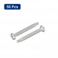 Uxcell 6 X 1-1 4 Self Drilling Screws 50pcs 304 Stainless Steel Phillips Pan Head Tapping For Wood Plastic