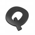 Uxcell Black Metal Q Letter Shaped Alphabet Sticker Emblem Badge Decals For Car